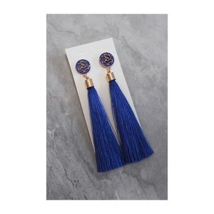 Blue Tassel Earrings